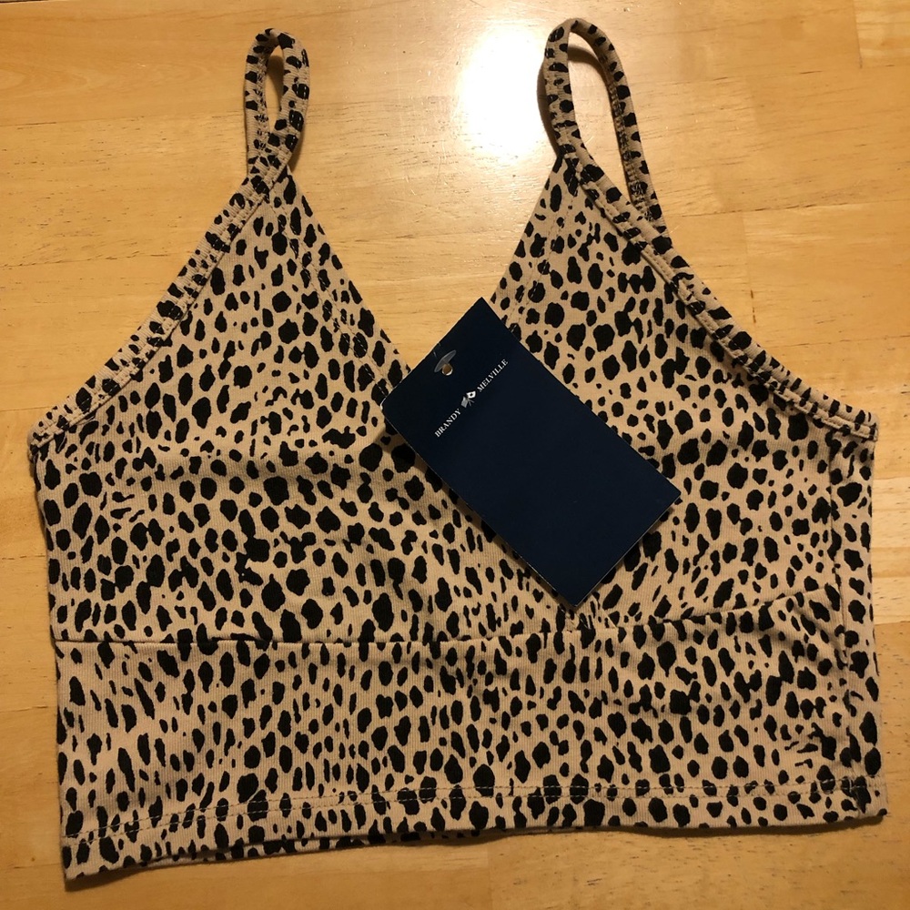 Brandy Melville Cropped Cheetah top